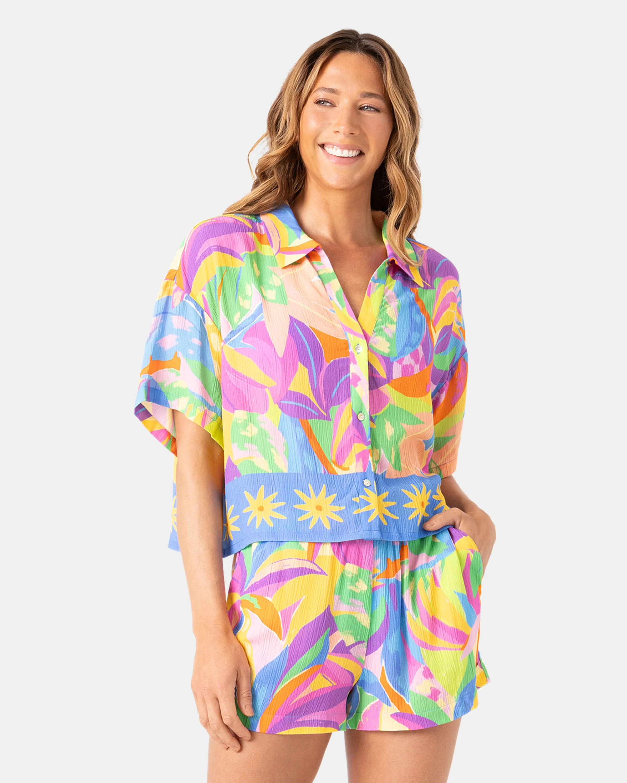 Heatwave Cropped Button Up - Image 3