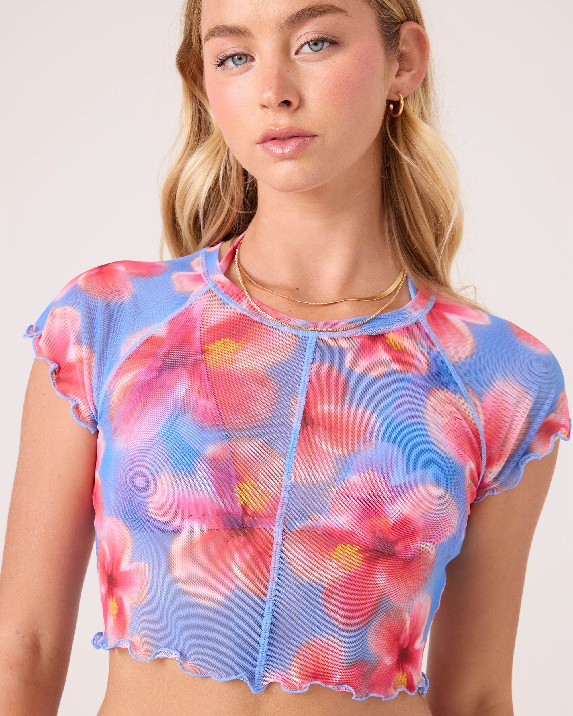 Hibiscus Daze Mesh Crop Top - Image 2