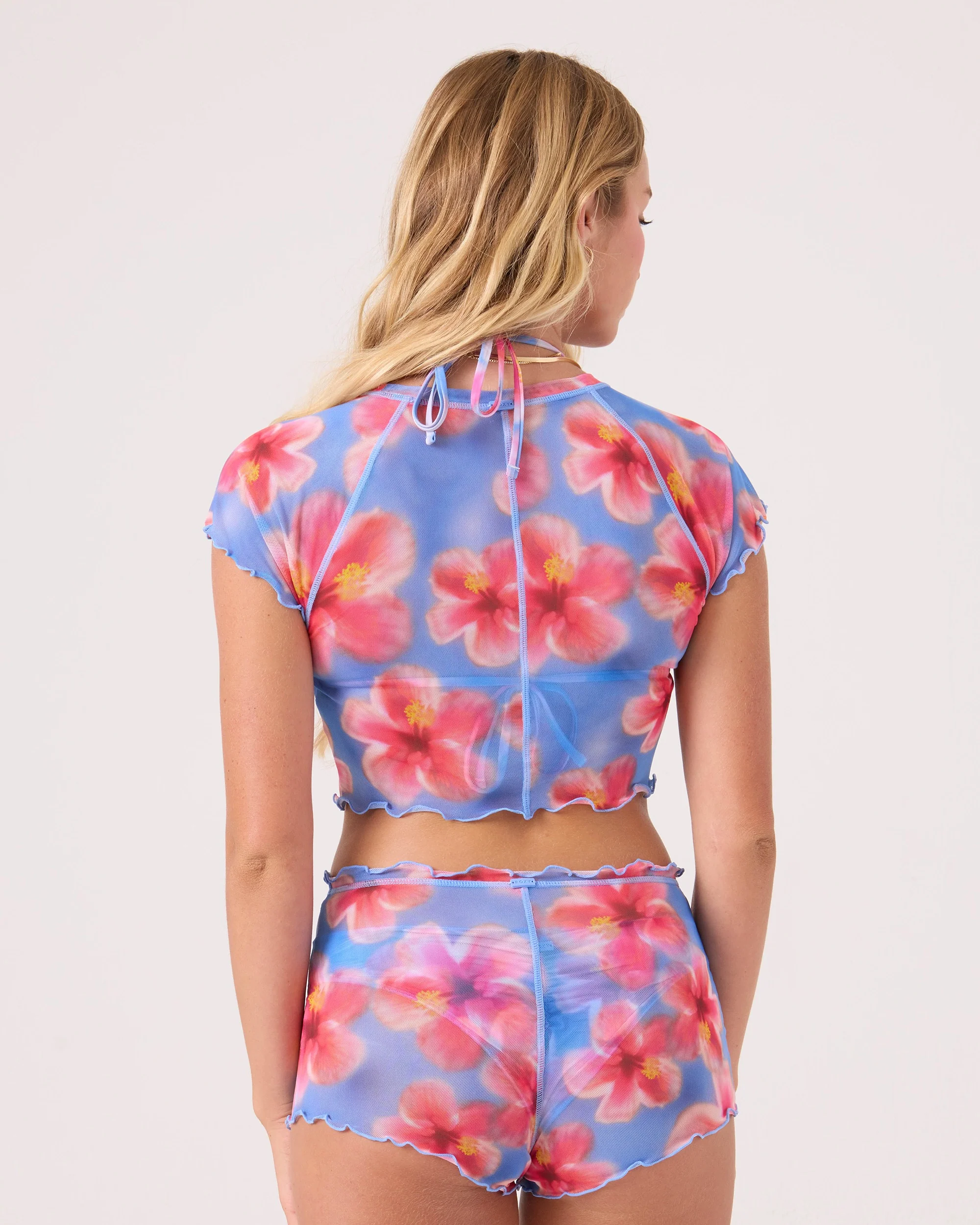 Hibiscus Daze Mesh Crop Top - Image 4