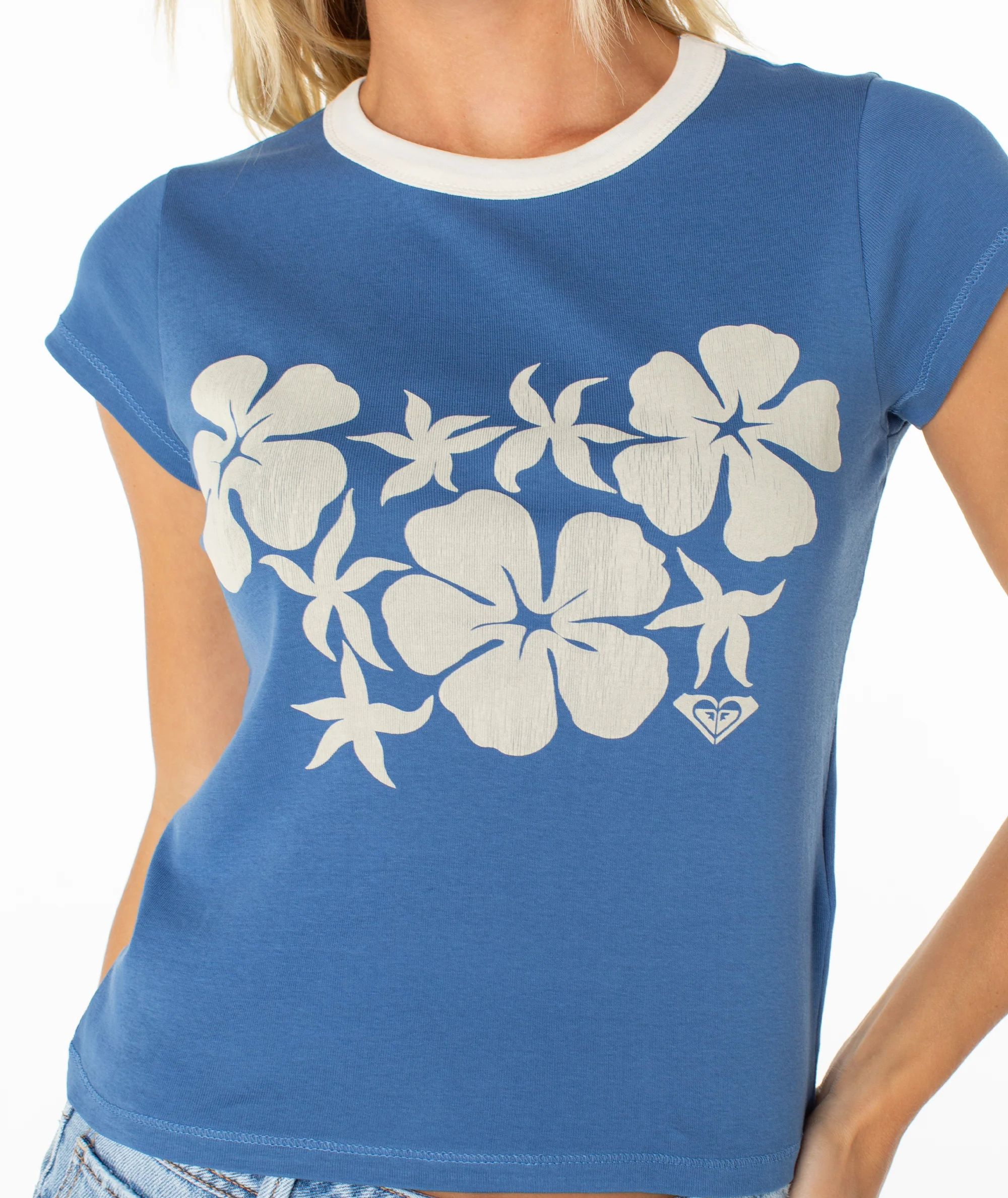 Plumerias & Hibiscus 90s Baby Tee - Image 3