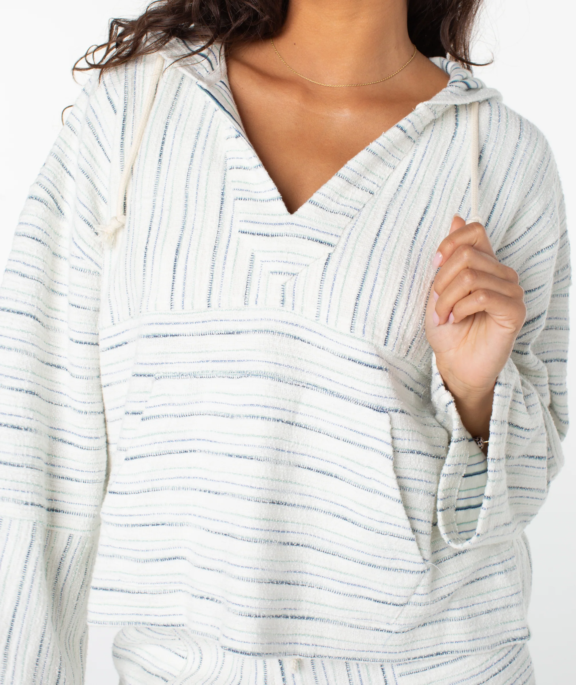 Rich Coast Striped Poncho - Image 4