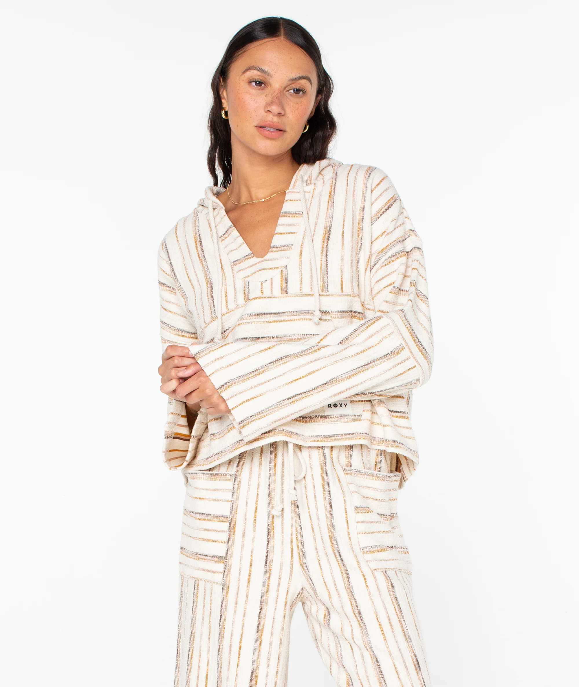 Rich Coast Striped Poncho