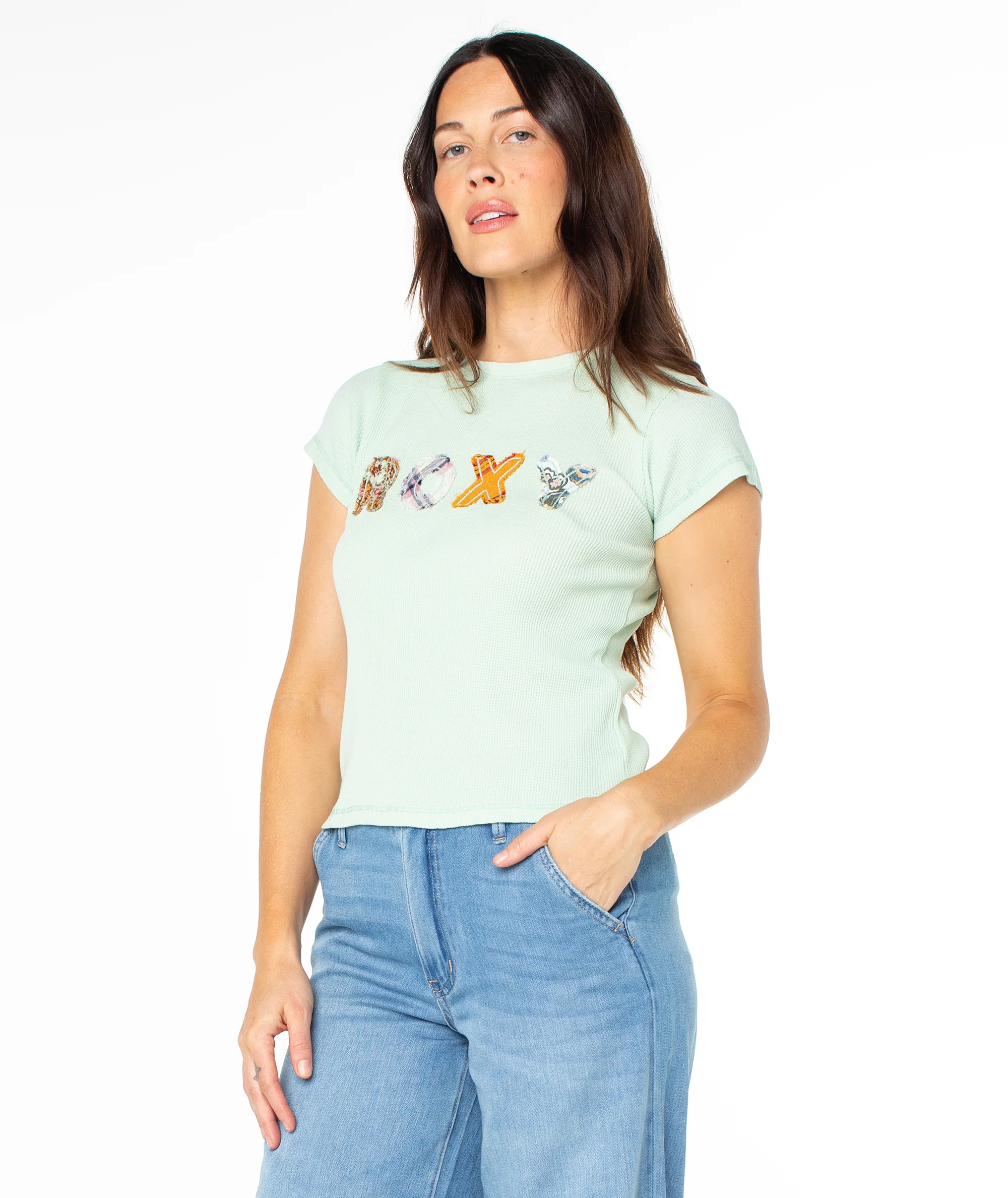 Roxy Patchwork 90s Baby Tee - Image 3