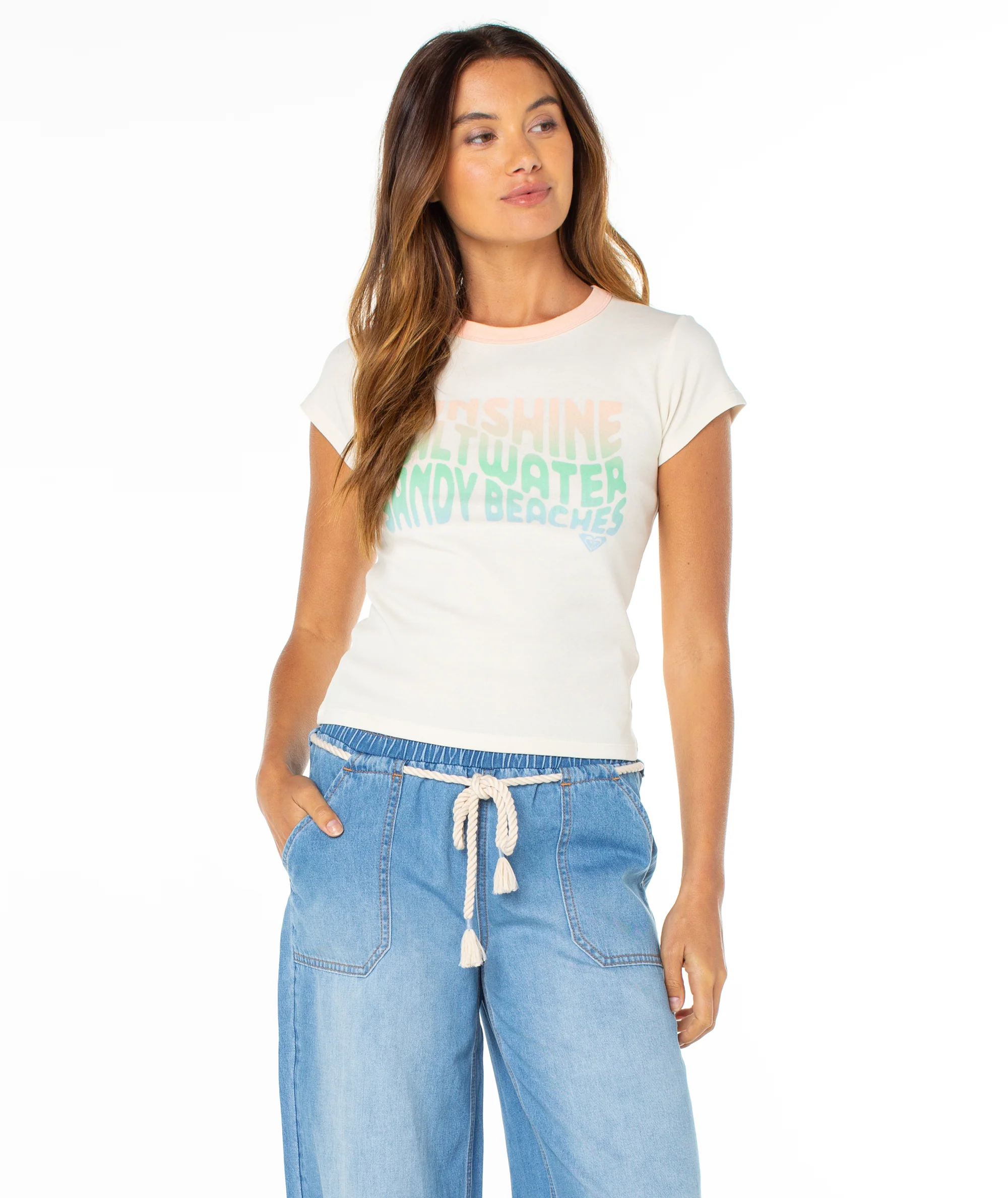 Sandy Beaches 90s Baby Tee