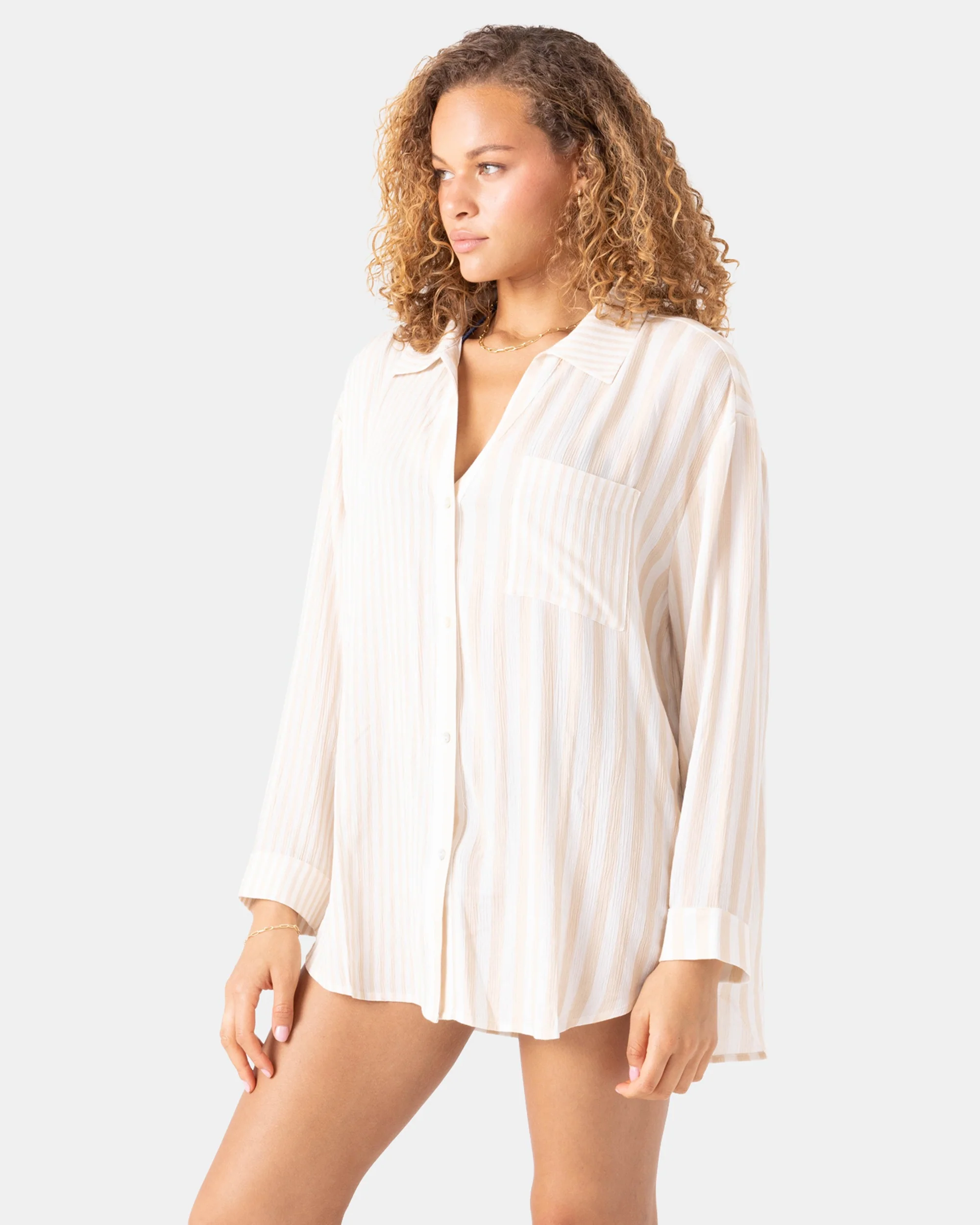 Stripe Out Cover Up Shirt - Image 5