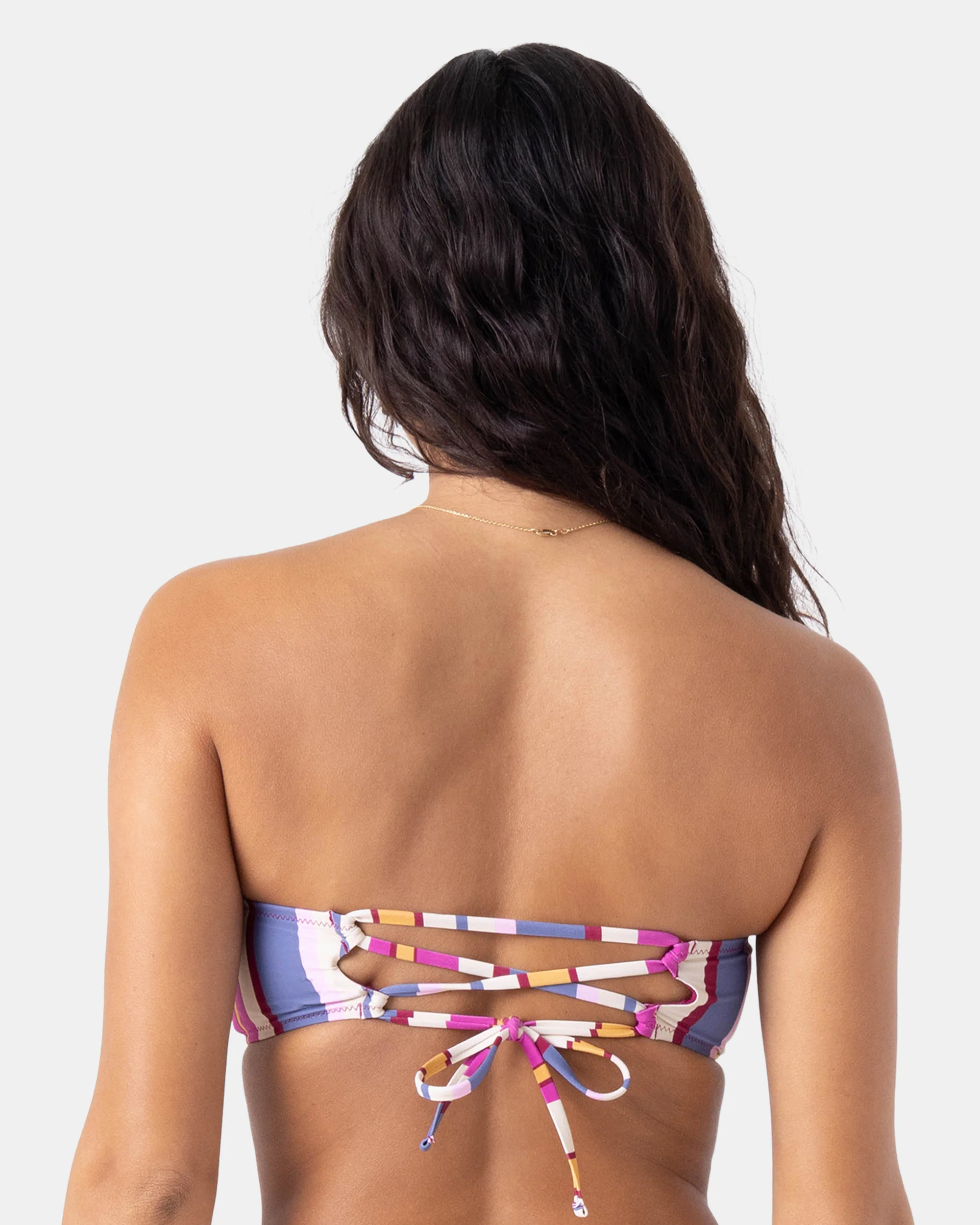 Sunset Swells Lace Up Bandeau Bikini Top - Image 2