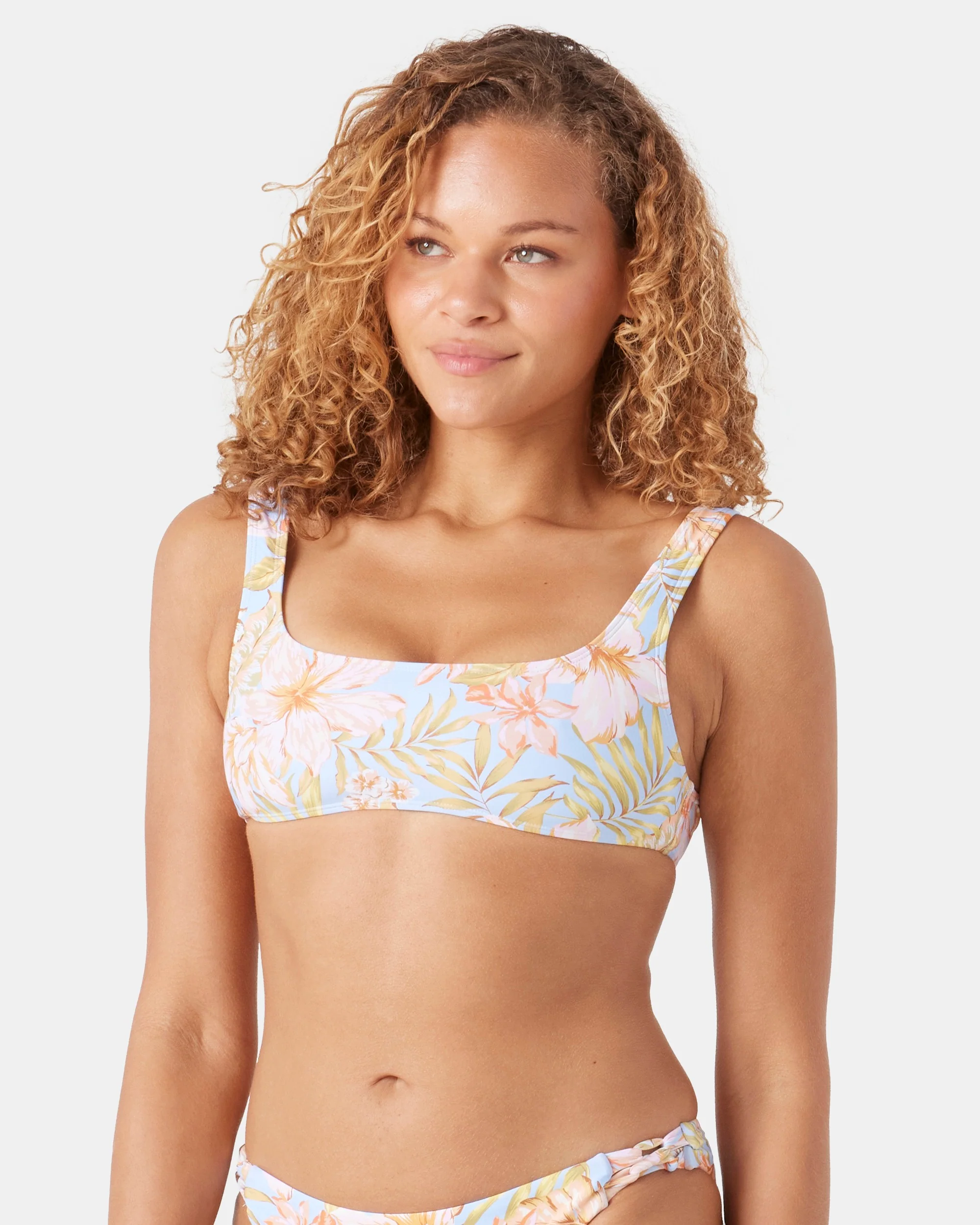 Tropical Square Neck Bralette Bikini Top - Image 3